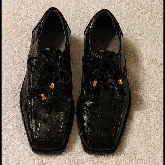 State street men's black shoes size 6 - Picture 1 of 10
